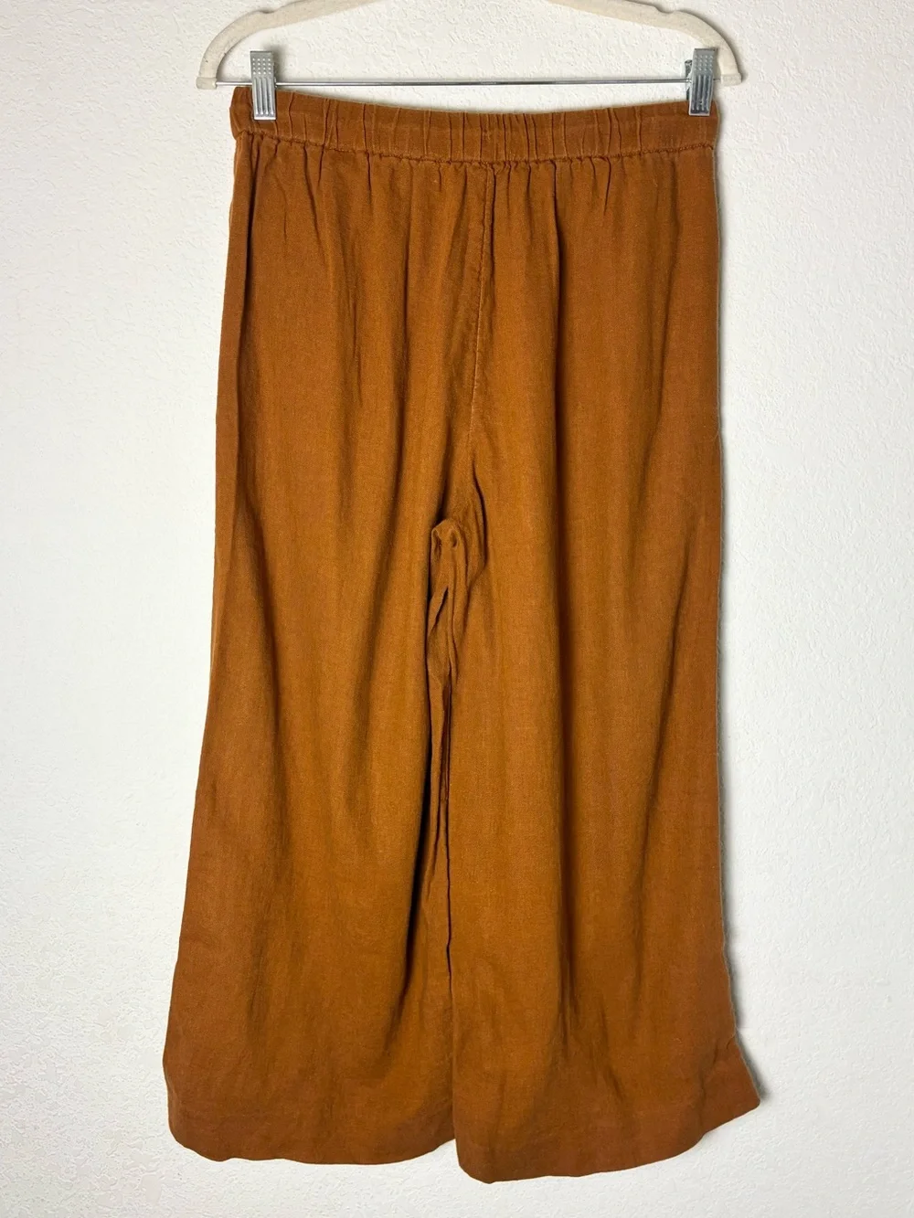 Banana Republic Factory Wide-Leg Linen Blend Pull On Pants Flowy Boho Rust